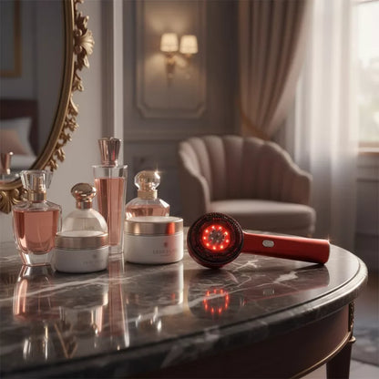 Roodlicht hoofdhuidmassageborstel haargroeikam