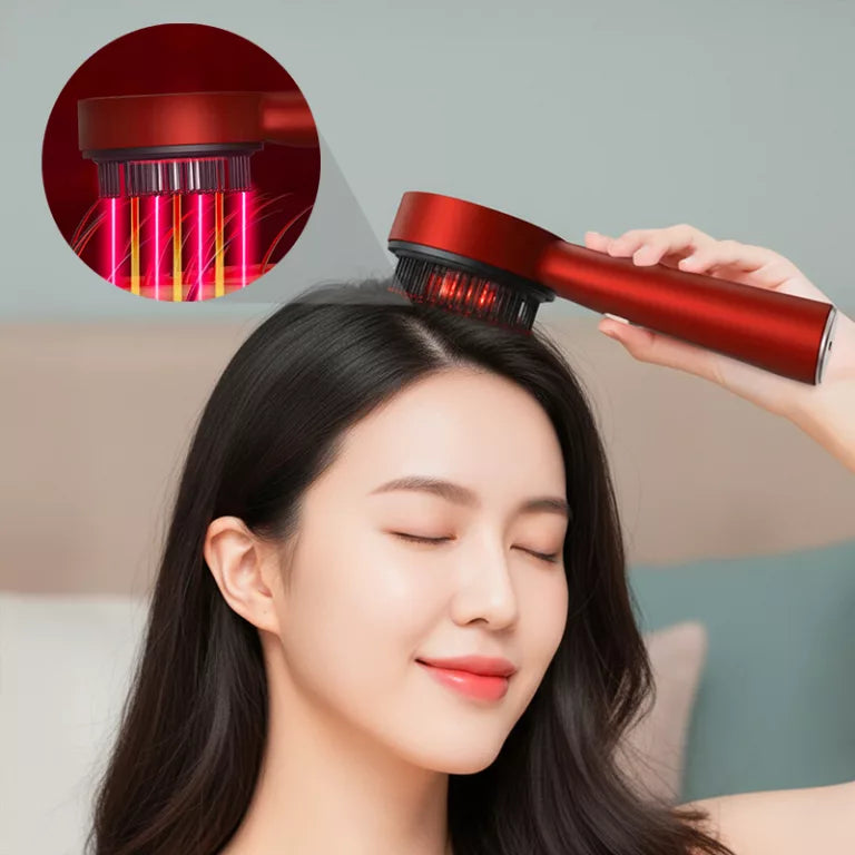 Roodlicht hoofdhuidmassageborstel haargroeikam